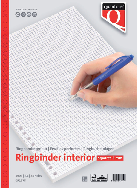 Interieur Quantore A4 23-gaats ruit 5mm 100vel afbeelding