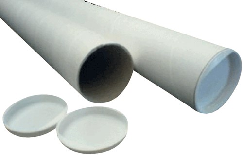 Verzendkoker CleverPack A3 330x29.5mm met doppen wit pak à 5 stuks