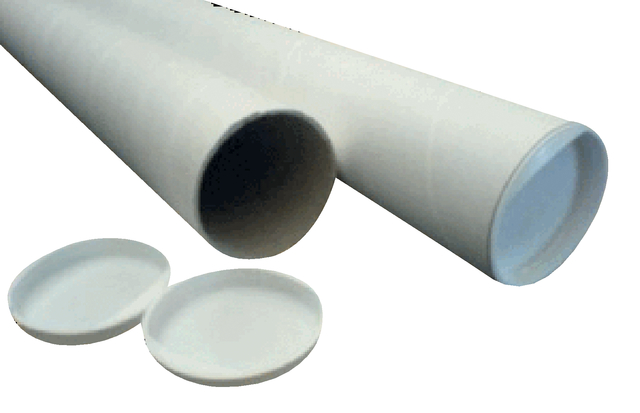 Verzendkoker CleverPack A2 450x50x1.5 met doppen wit pak à 20 stuks afbeelding