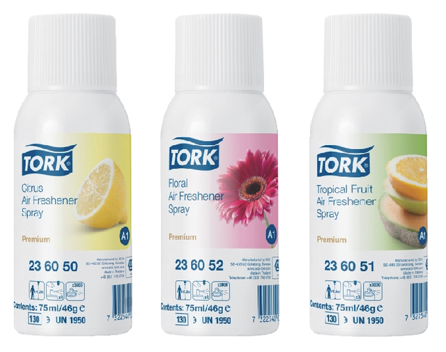Luchtverfrisser Tork A1 Premium spray bloemen 236052 — Foto 2 van 2