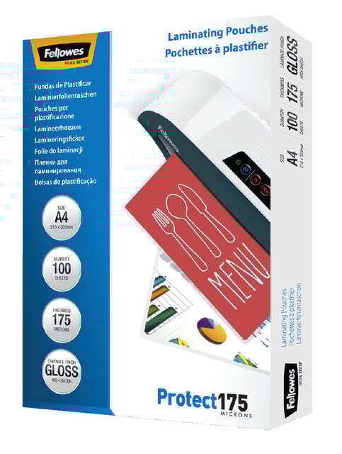 Lamineerhoes Fellowes A4 2x175micron glans 100 stuks afbeelding