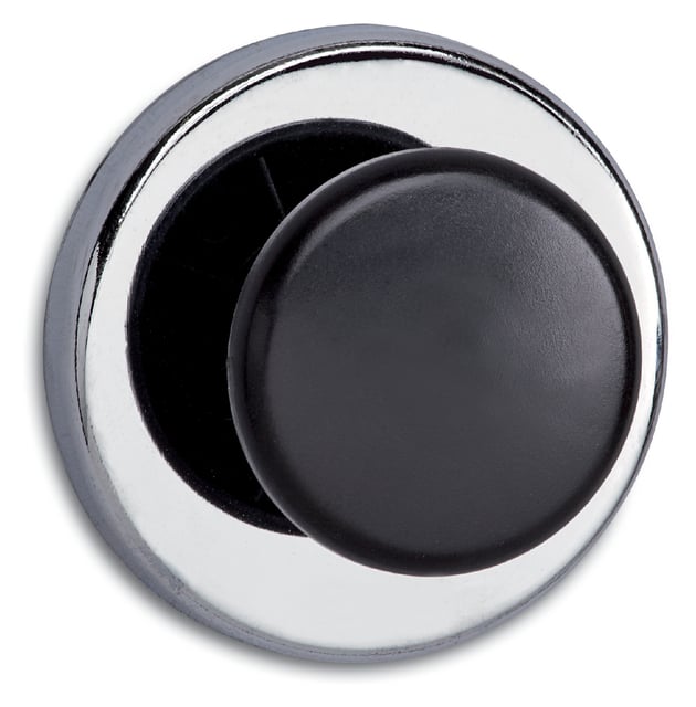 Magneet met knop MAUL Ø65mm trekkracht 12kg chroom/zwart afbeelding