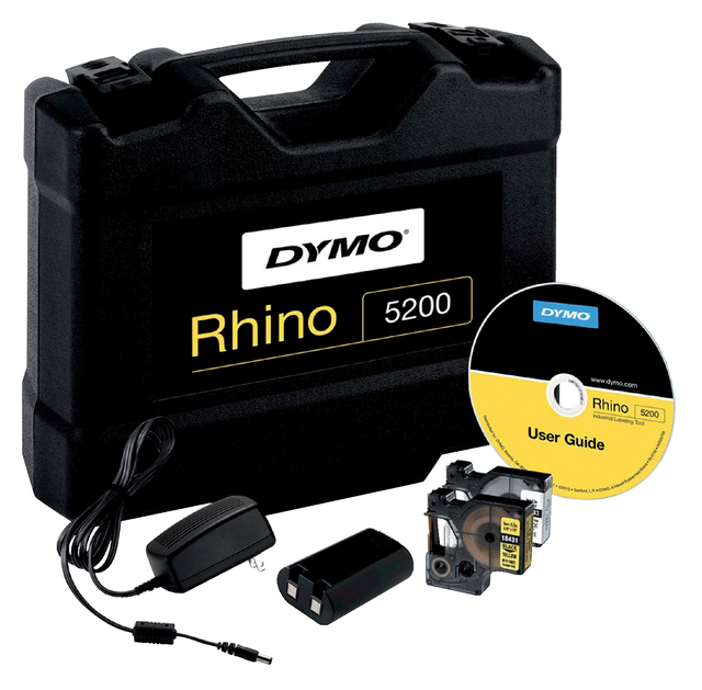 Labelprinter Dymo Rhino 5200 industrieel abc 19mm geel in koffer — Foto 2 van 2