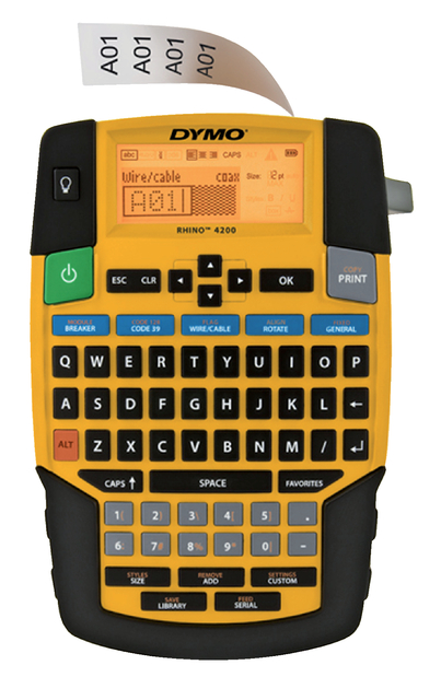 Labelprinter Dymo Rhino 4200 industrieel qwerty 19mm geel afbeelding