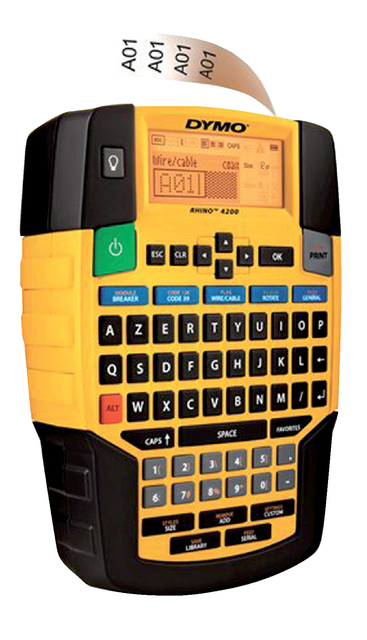 Labelprinter Dymo Rhino 4200 industrieel azerty 19mm geel afbeelding