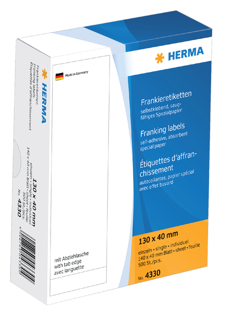 Frankeeretiket HERMA 4330 130x40mm 500stuks afbeelding