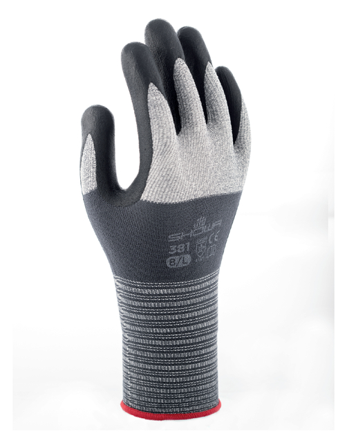 Handschoen Showa 381 grip nitril XL grijs afbeelding