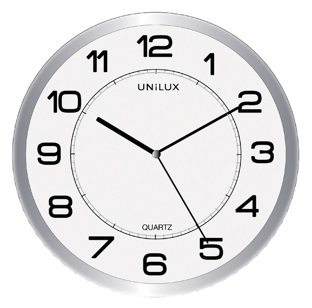 Wandklok Unilux Magnet Ø 30.5cm lichtgrijs/wit afbeelding