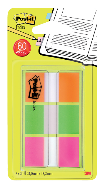 Indextabs Post-it 680 24mmx43.2mm assorti 60 tabs afbeelding