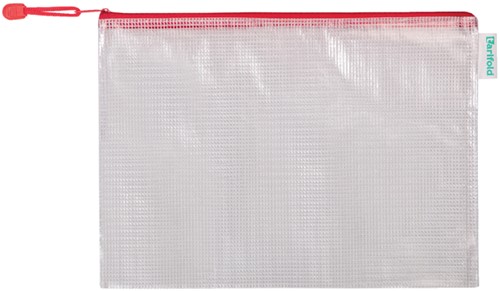 Opbergtas Zipper met rits 330x240mm PVC rood