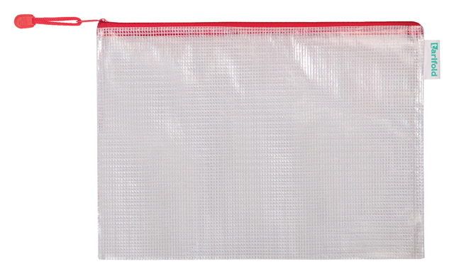 Opbergtas Zipper met rits 330x240mm PVC rood afbeelding