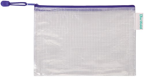Opbergtas Zipper met rits 235x165mm PVC blauw