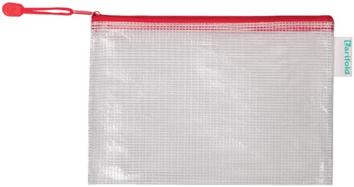 Opbergtas Zipper met rits 235x165mm PVC rood