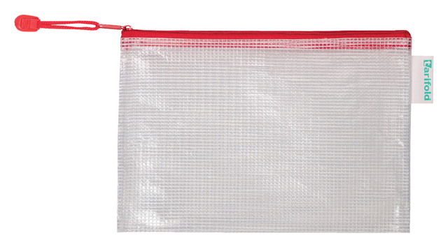 Opbergtas Zipper met rits 235x165mm PVC rood afbeelding