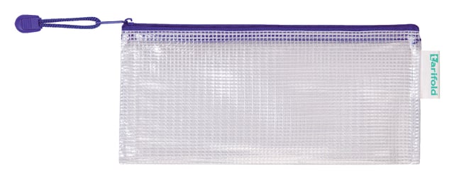 Opbergtas Tarifold met rits 250x115mm PVC blauw afbeelding