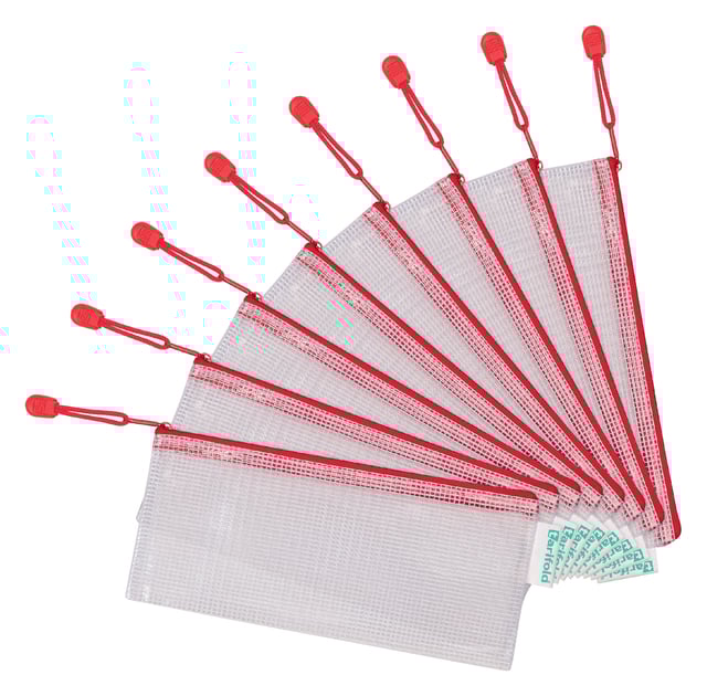 Opbergtas Tarifold met rits 250x115mm PVC rood afbeelding