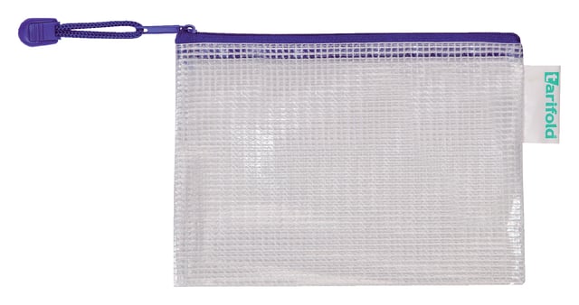 Opbergtas Tarifold met rits 175x125mm PVC blauw afbeelding