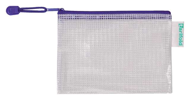 Opbergtas Zipper met rits 175x125mm PVC blauw afbeelding