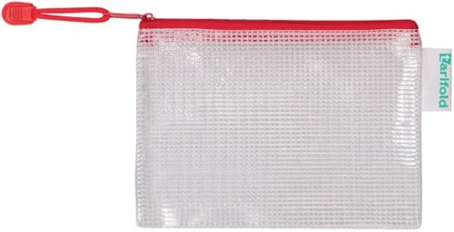 Opbergtas Zipper met rits 160x110mm PVC rood