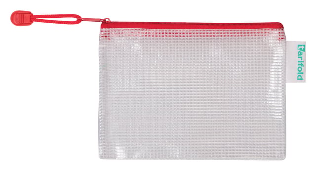 Opbergtas Tarifold met rits 160x110mm PVC rood afbeelding