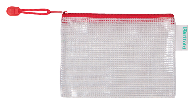Opbergtas Zipper met rits 160x110mm PVC rood afbeelding