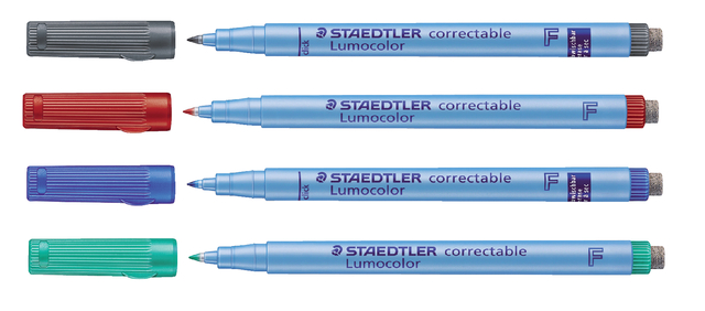 Viltstift Staedtler Lumocolor 305 non permanent correctable F blauw — Foto 2 van 2