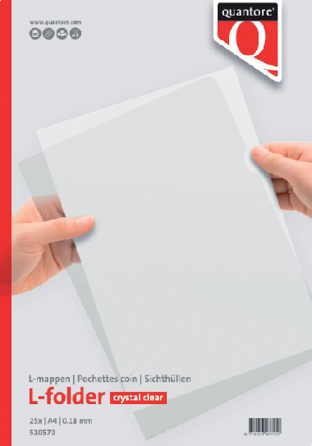Insteekmap L-model Quantore A4 PP 0.18mm glad 25 stuks afbeelding