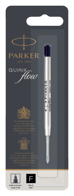 Balpenvulling Parker Quinkflow fijn zwart blister à 1 stuk afbeelding
