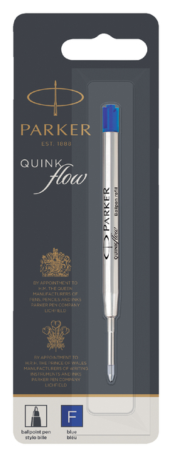 Balpenvulling Parker Quinkflow fijn blauw blister à 1 stuk afbeelding