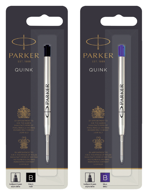 Balpenvulling Parker Quink breed zwart breed blister à 1 stuk — Foto 2 van 2
