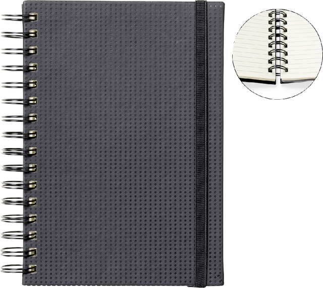 Notitieboek Quantore A5 spiraal tab lijn 192blz 80gr zwart afbeelding