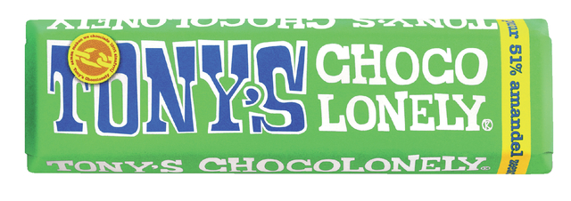 Chocolade Tony&apos;s Chocolonely amandel zeezout reep 47gr afbeelding