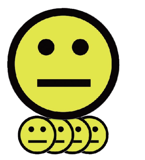 Magneet smiley 50mm emotie neutraal geel 5 stuks afbeelding
