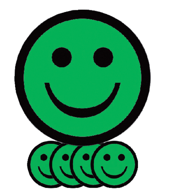 Magneet smiley 50mm emotie blij groen 5 stuks afbeelding