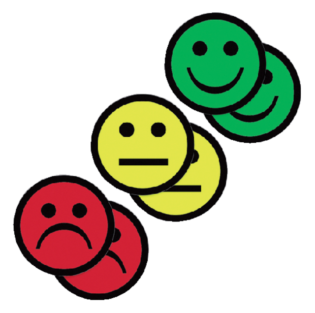 Magneet smiley 50mm 2x geel 2x groen 2x rood afbeelding