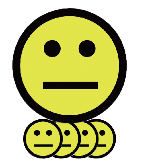 Magneet smiley 75mm emotie neutraal geel 5 stuks afbeelding