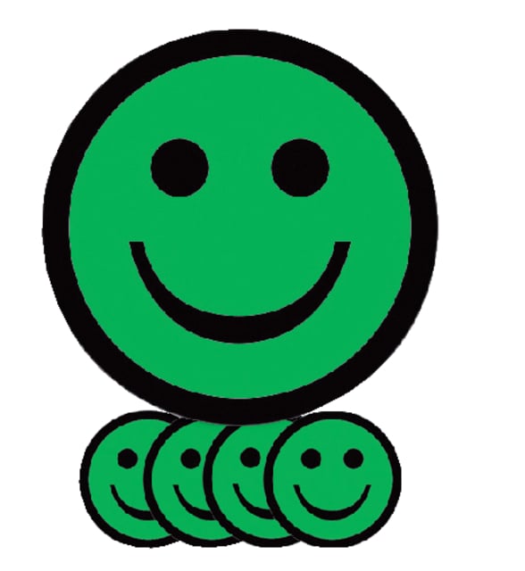 Magneet smiley 75mm emotie blij groen 5 stuks afbeelding