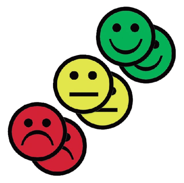 Magneet smiley 25mm 2x geel 2x groen 2x rood afbeelding
