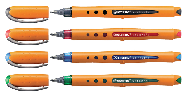 Rollerpen STABILO worker 2018/41 medium blauw — Foto 2 van 2