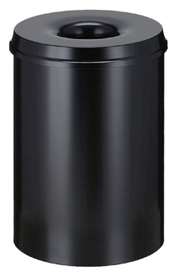Papierbak met vlamdover Vepabins 30liter Ø33.5cm zwart