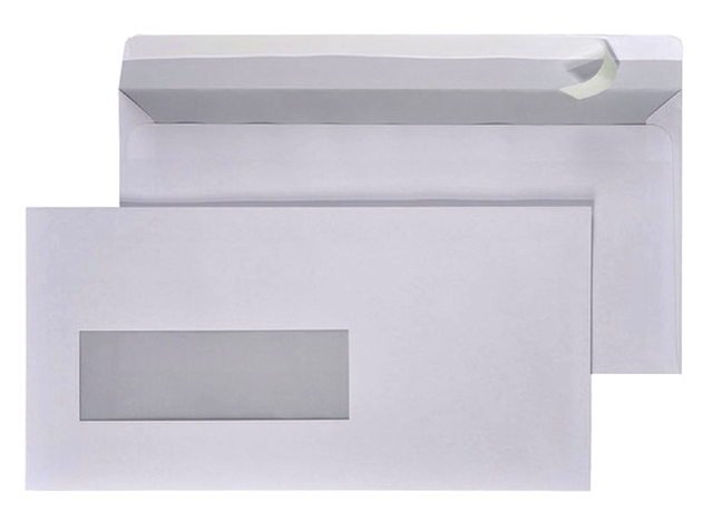 Envelop Quantore 110x220mm venster 4x11cm links zelfklevend 500 stuks — Foto 2 van 2
