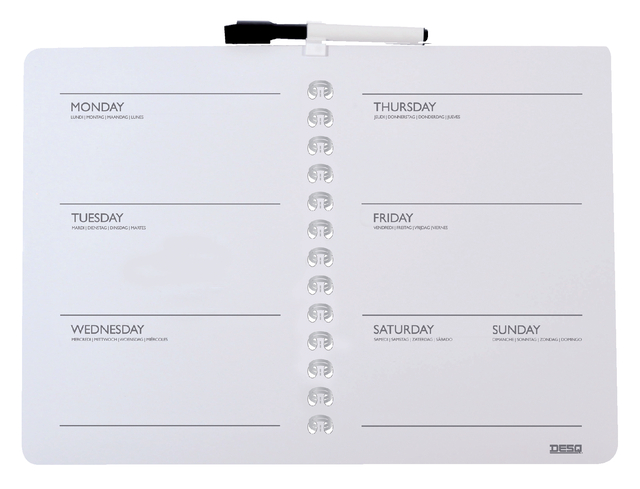Planbord Desq week 28x40cm magnetisch afbeelding