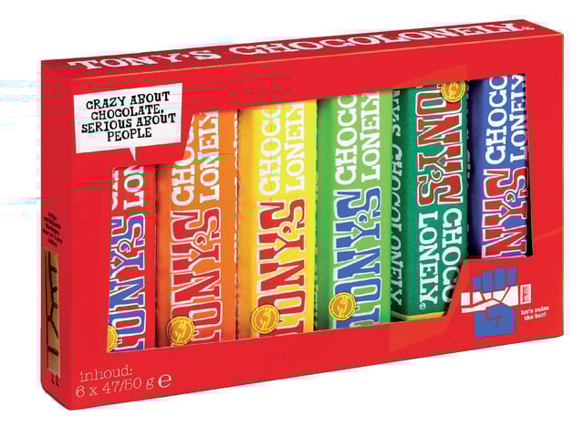 Chocolade Tony&apos;s Chocolonely Proeverijtje 6 repen à 47/50gr afbeelding
