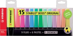 Markeerstift STABILO BOSS Original 70/15 assorti deskset à 15 stuks