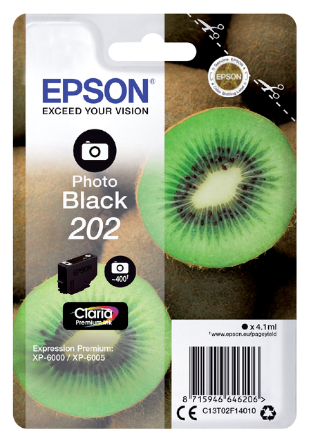 Inktcartridge Epson 202 T02F14 foto zwart afbeelding