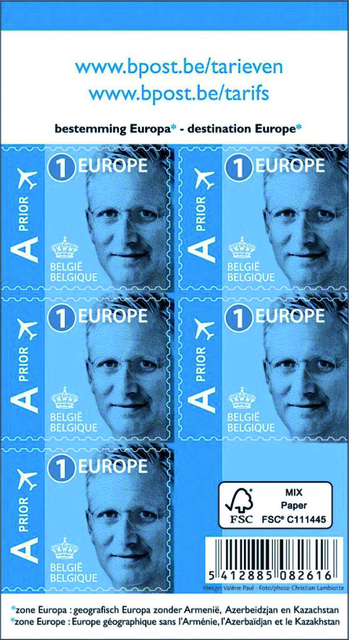 Postzegel Belgie Waarde 1 Europa pak à 50 stuks afbeelding