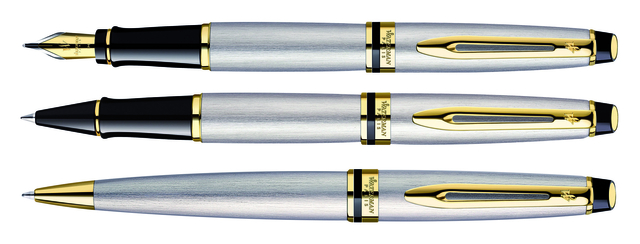 Balpen Waterman Expert stainless steel GT medium — Foto 2 van 2