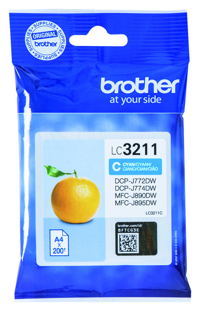 Inktcartridge Brother LC-3211C blauw afbeelding