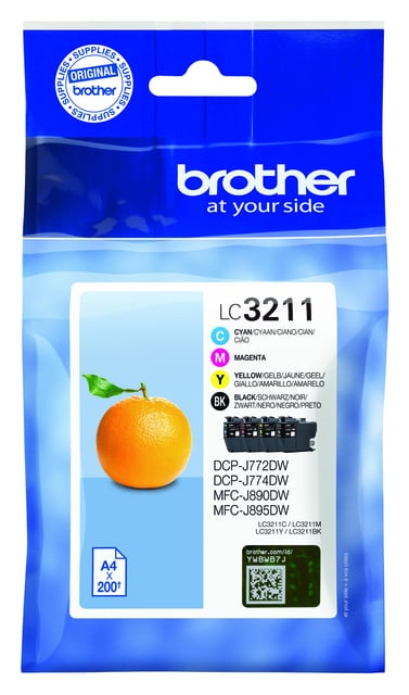 Inktcartridge Brother LC-3211 Zwart + 3 kleuren afbeelding