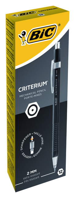 Vulpotlood Bic Criterium HB 2mm met gum metalen clip — Foto 2 van 2